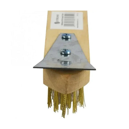 KRD BBQ Grill Cleaning Brush with Scraper 30cm Wooden Handle