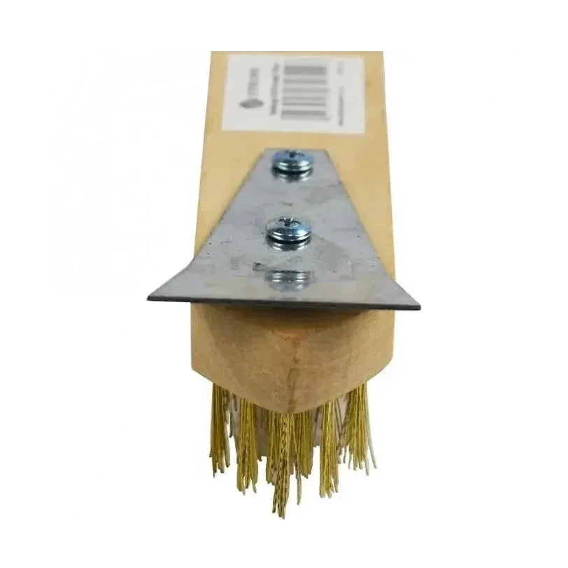 KRD BBQ Grill Cleaning Brush with Scraper 30cm Wooden Handle Pack of 3