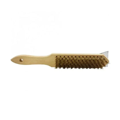 KRD BBQ Grill Cleaning Brush with Scraper 30cm Wooden Handle Pack of 3